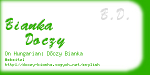 bianka doczy business card